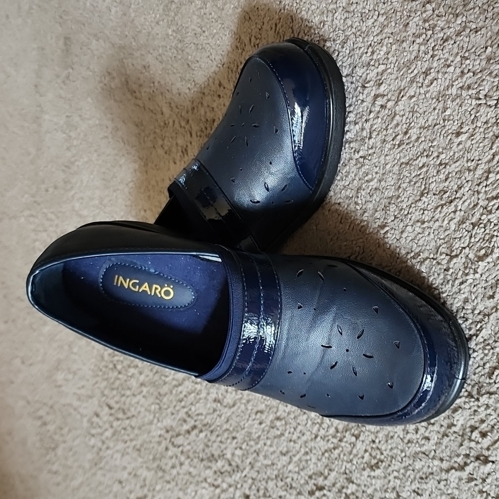 Ingaro Nursing Shoes Womens 11 Blue Slip Resistant Clogs Working Professional